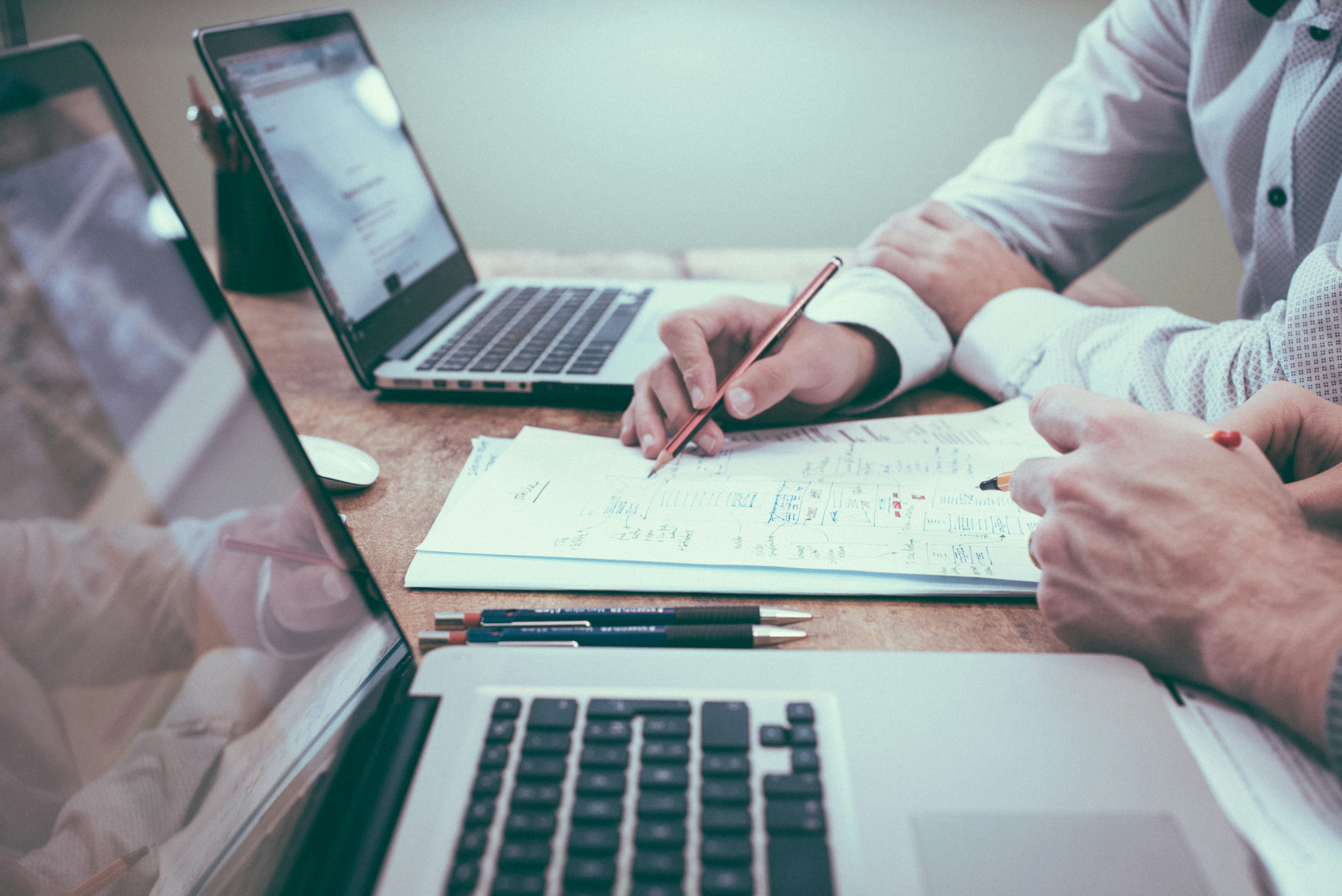 Entrepreneur working on financial planning